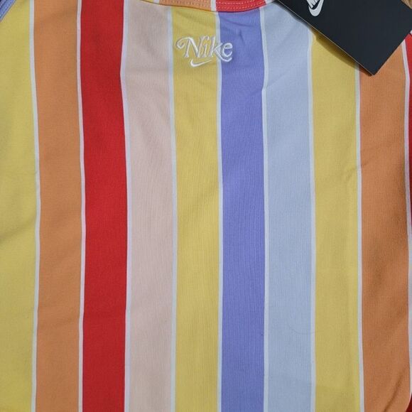 Nike Sportswear NSW Women's Striped Bodysuit Multicolor Brand New Cotton Fabric - Picture 3 of 5